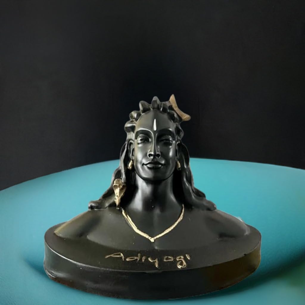 VIBHSA 6 inch Height Adiyogi Statue for Car Accessories for Dash Board, Pooja & Gift