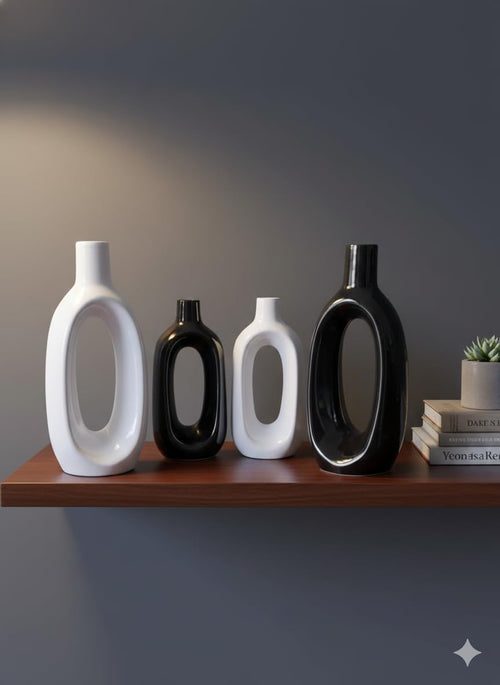 VIBHSA Beautiful Ceramic Decorative Vases for Home Decor, Center Table, Flowers Pot