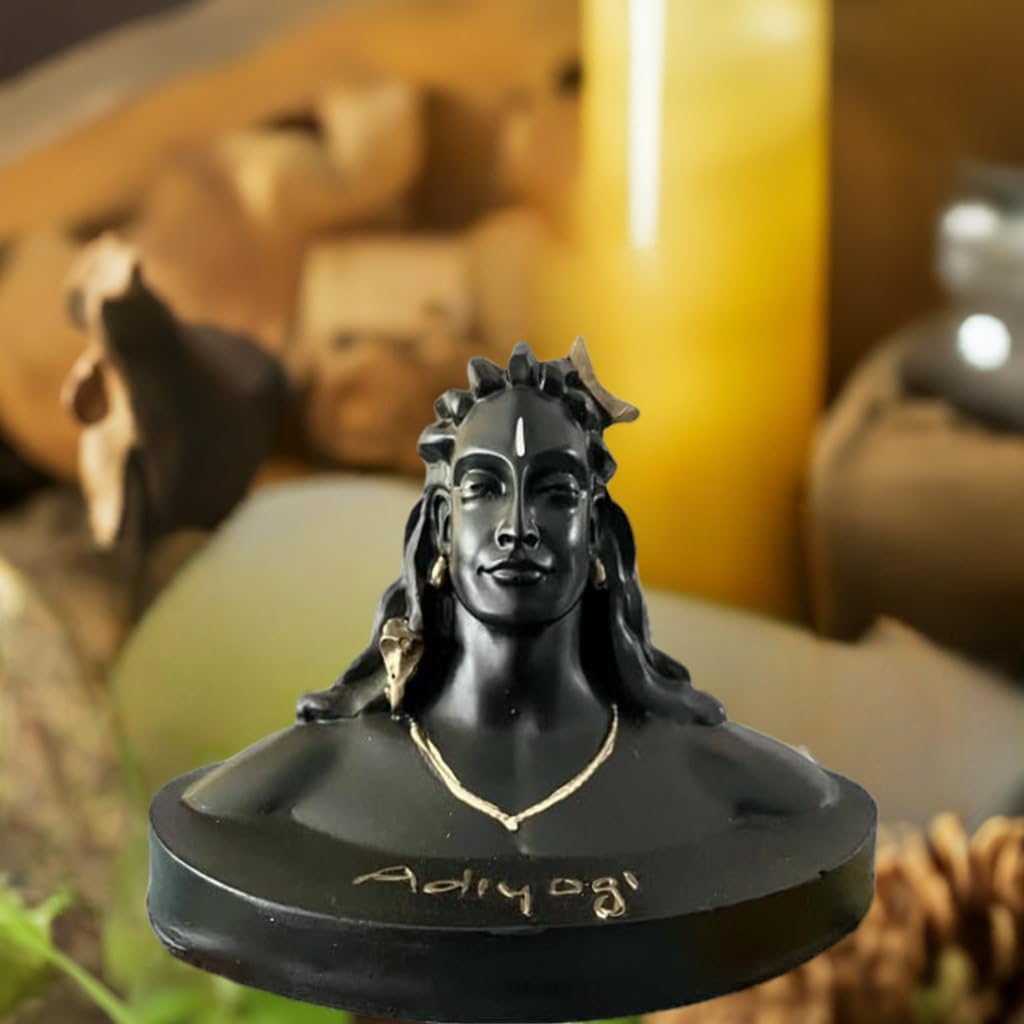 VIBHSA 6 inch Height Adiyogi Statue for Car Accessories for Dash Board, Pooja & Gift