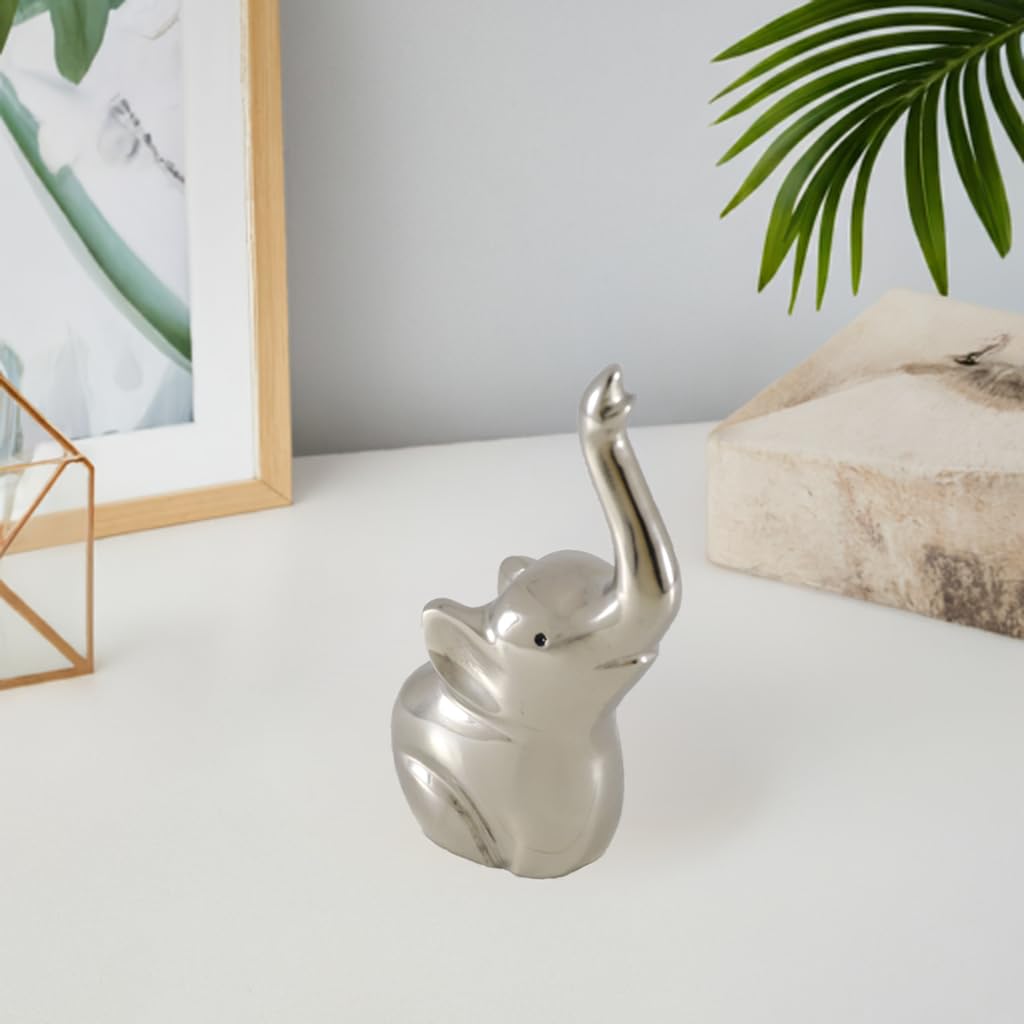 VIBHSA Handmade Ring Holder Organizer. Ring Holders for Jewelry (Silver Elephant)