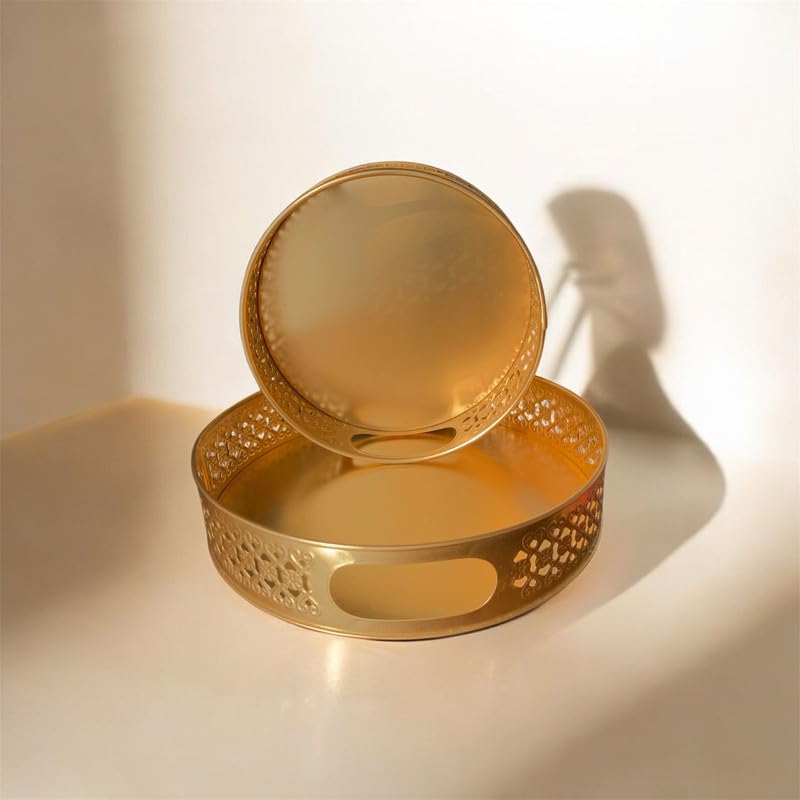 VIBHSA Decorative Serving Tray for Tea Coffee & Snacks