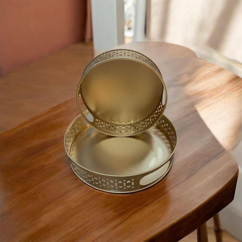 VIBHSA Decorative Serving Tray for Tea Coffee & Snacks