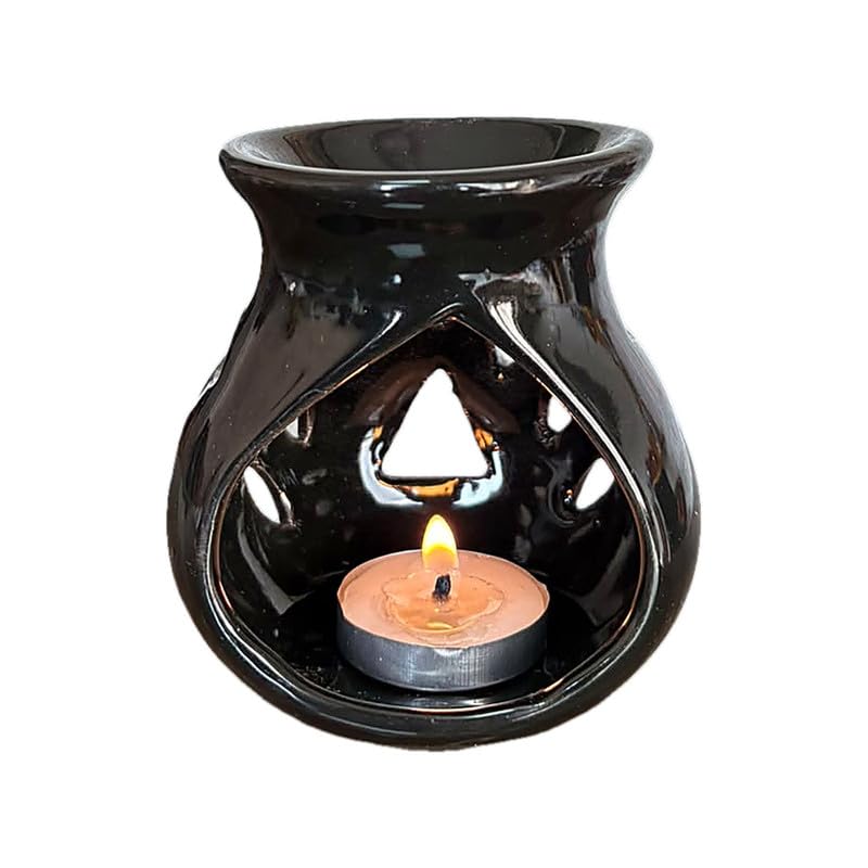 VIBHSA Ceramic Clay Candle Operated Aroma Burner & Essential Oil Diffuser with 1 Tea Light Candle