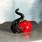 VIBHSA Modern Black & White Elephant Couple Showpiece ? Abstract Love Elephant Statue Set for Home Decor