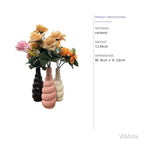 VIBHSA Modern Ceramic Stacked Bubble Vase Set of 3, Minimalist Sculptural Flower Vases in Black
