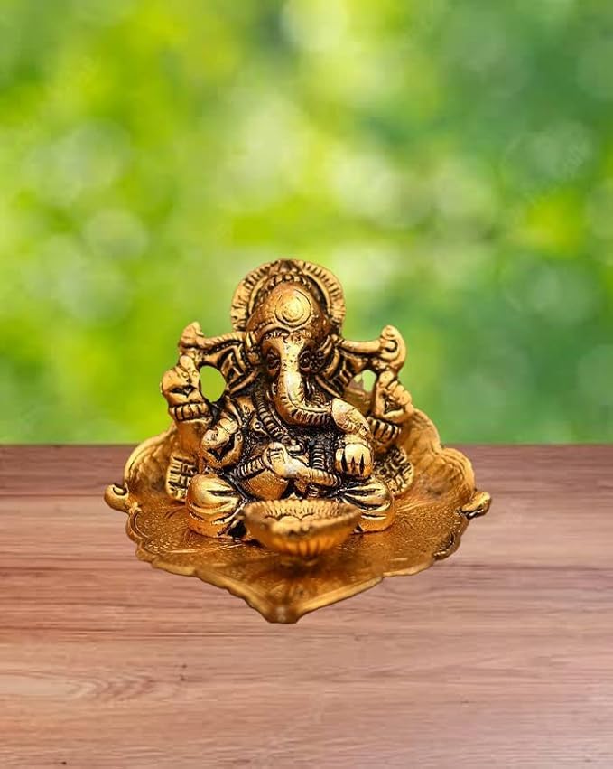 VIBHSA Metal Lord Ganesha Diya, Wedding Anniversary Housewarming Corporate Return Gifts