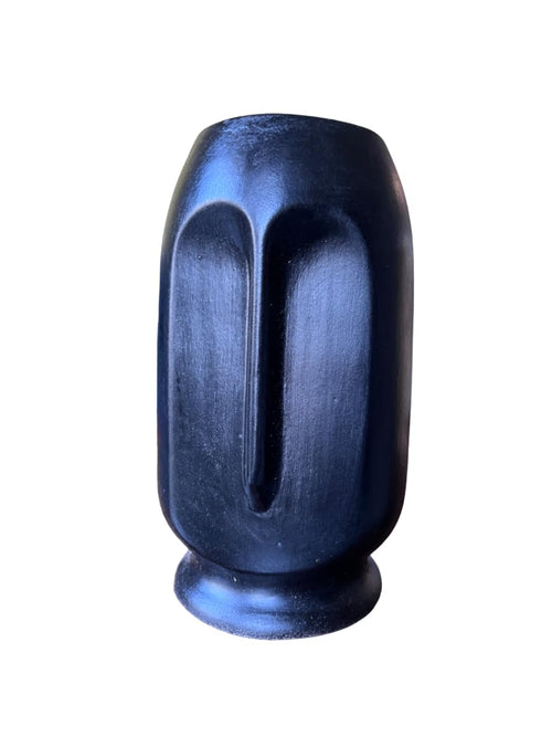 VIBHSA Black Ceramic Abstract Face Vase