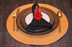 VIBHSA Napkin Holder Table Napkin Rings for Parties Wedding Everyday Dinner Decor Flower Napkin Rings Set of 4 (Red Rose)