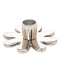 VIBHSA Handmade Flower Candle Holder Silver Finish. Ideal for Home & Table Decor, Religious Events