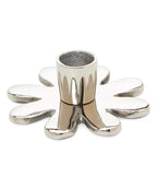 VIBHSA Handmade Flower Candle Holder Silver Finish. Ideal for Home & Table Decor, Religious Events