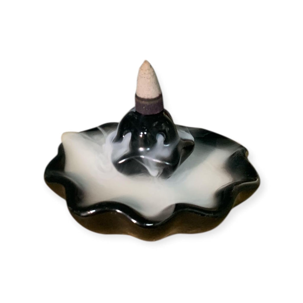 VIBHSA Ceramic Backflow Incense Burner with 4 Cones