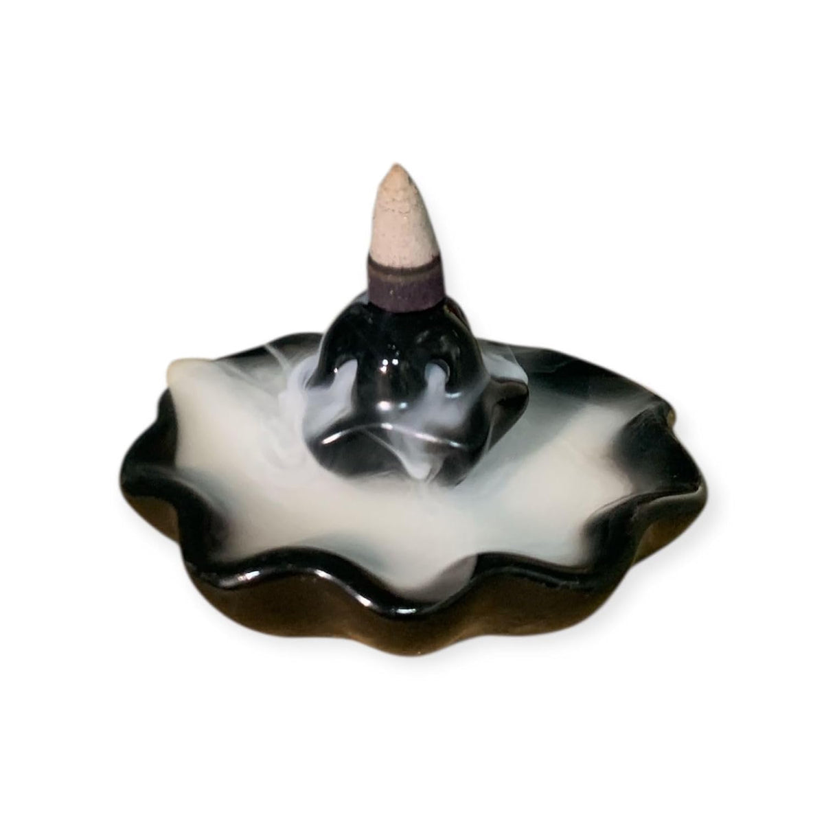 VIBHSA Ceramic Backflow Incense Burner with 4 Cones