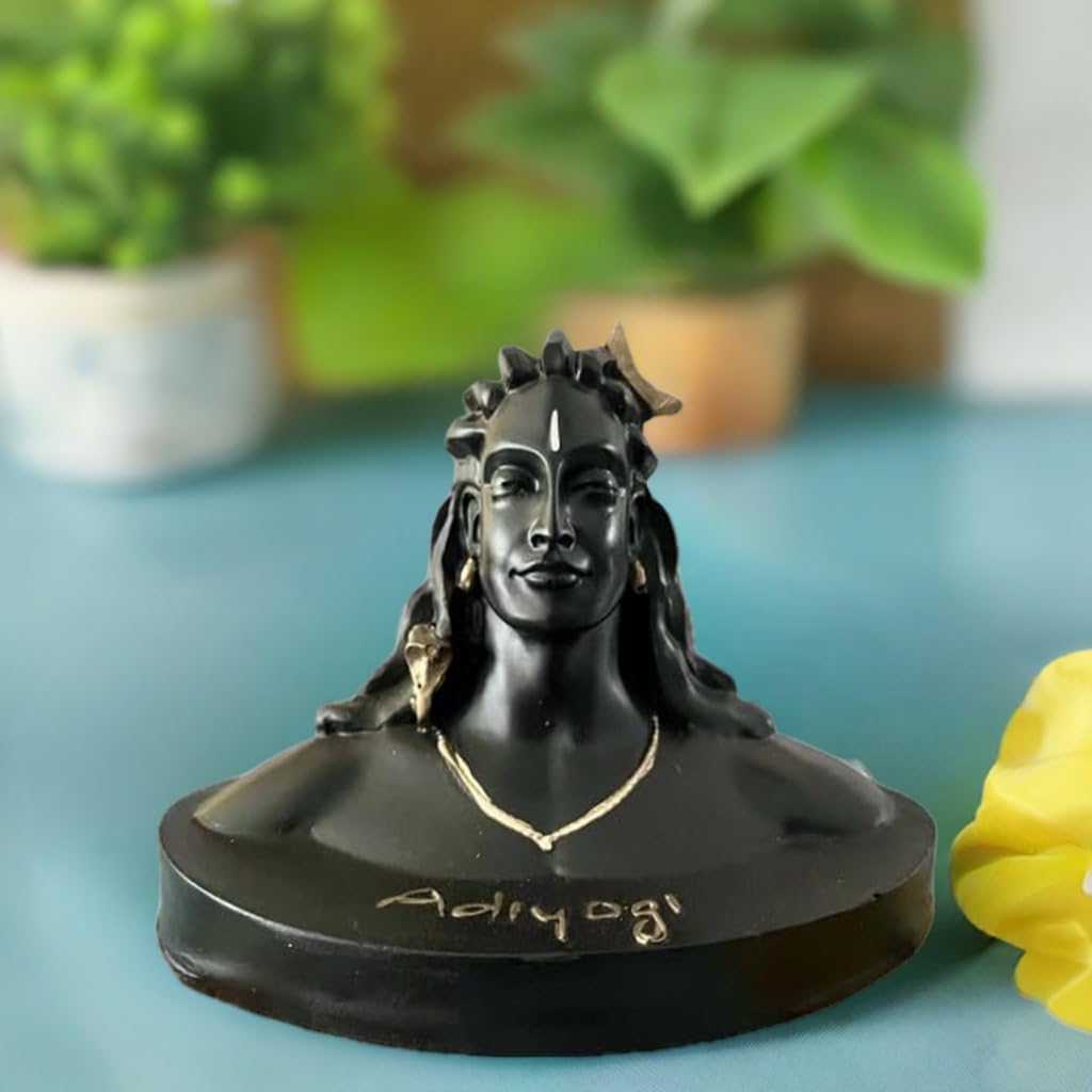 VIBHSA 6 inch Height Adiyogi Statue for Car Accessories for Dash Board, Pooja & Gift
