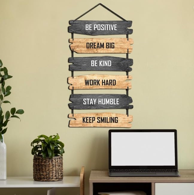 VIBHSA Inspirational Wooden Hanging Wall Décor Plaque