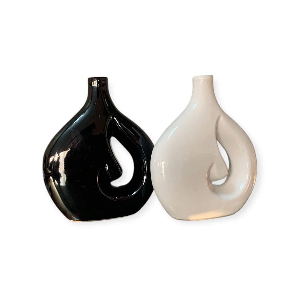 VIBHSA Cloud Hole Shape Ceramic Vase – Table Décor