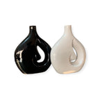 VIBHSA Cloud Hole Shape Ceramic Vase – Table Décor