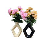 VIBHSA Geometric Ceramic Flower Vase Set of 2