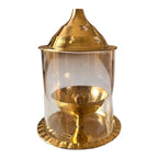 VIBHSA Brass Akhand Diya with Glass Cover for Pooja/Puja