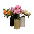 VIBHSA Ceramic Flower Vase Set of 3 for Home Decor, Modern Ribbed Decorative Vases