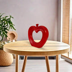VIBHSA Ceramic Apple Figurine, Red-Colored, Showpiece for Drawing Room, Bedroom, Office Decor, Height: 21 cm