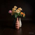 VIBHSA Modern Ceramic Stacked Bubble Vase Set of 3, Minimalist Sculptural Flower Vases in Black