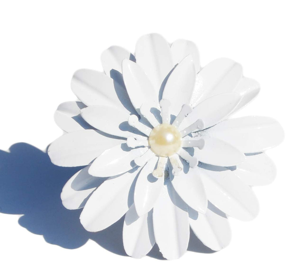 VIBHSA Handcrafted Flower Flower Napkin Rings for Wedding Banquet Birthday Party Napkin Rings Set of 12 (White)