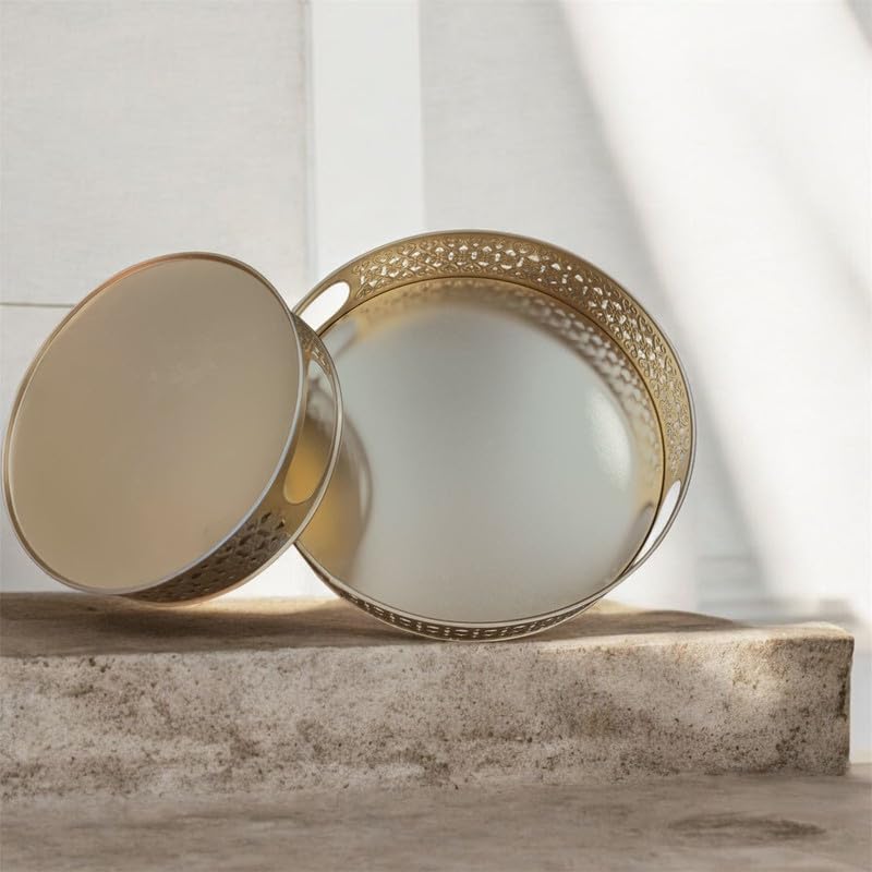 VIBHSA Decorative Serving Tray for Tea Coffee & Snacks