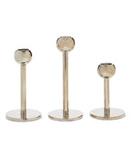 VIBHSA Handmade Candle Holders Set of 3 Home & Table Decor, Festive Decor (Silver Finish Candle Holders Pillar)
