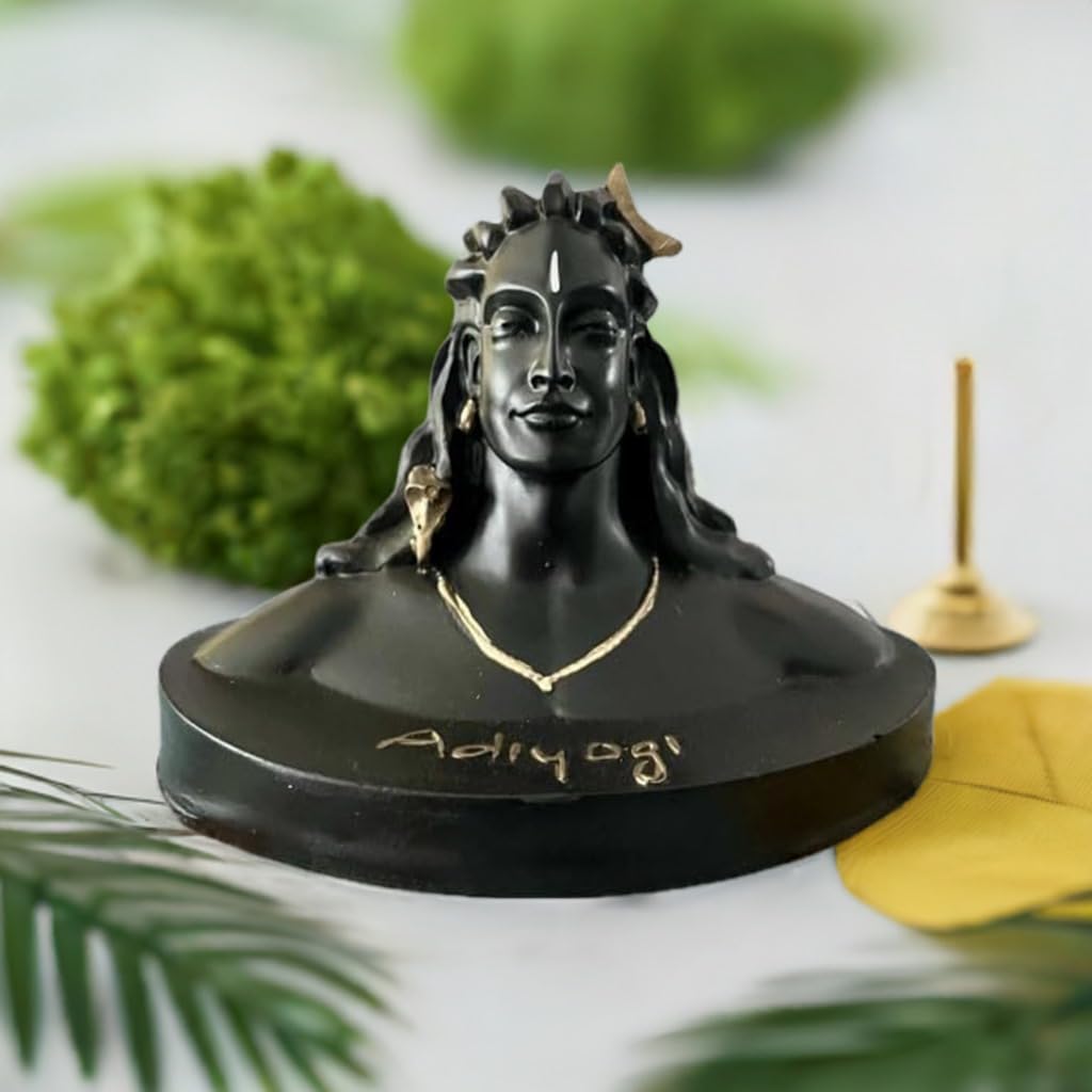 VIBHSA 6 inch Height Adiyogi Statue for Car Accessories for Dash Board, Pooja & Gift