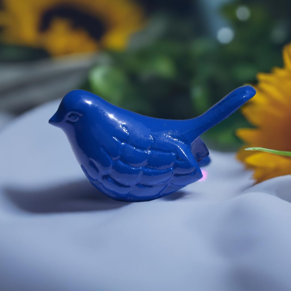 VIBHSA Handcrafted Bluebird of Happiness Home Decor Accents Collectible Bird Figurines Symbols of Health & Happiness (Blue)