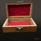 VIBHSA Handcrafted Wooden Storage Box with Carved Lid & Metal Lock