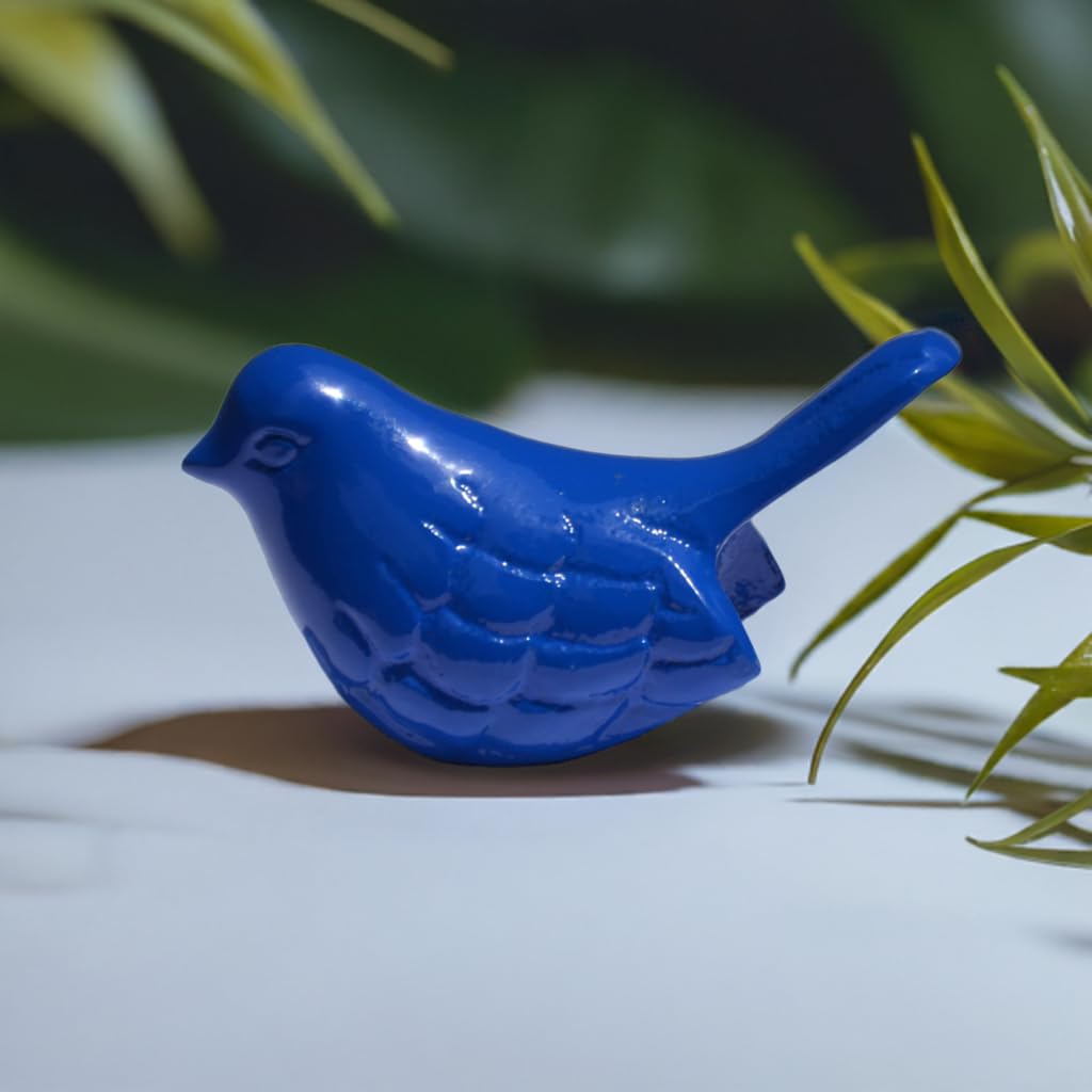 VIBHSA Handcrafted Bluebird of Happiness Home Decor Accents Collectible Bird Figurines Symbols of Health & Happiness (Blue)