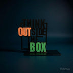 VIBHSA Think Outside the Box Metal Decorative Showpiece, Multicolour