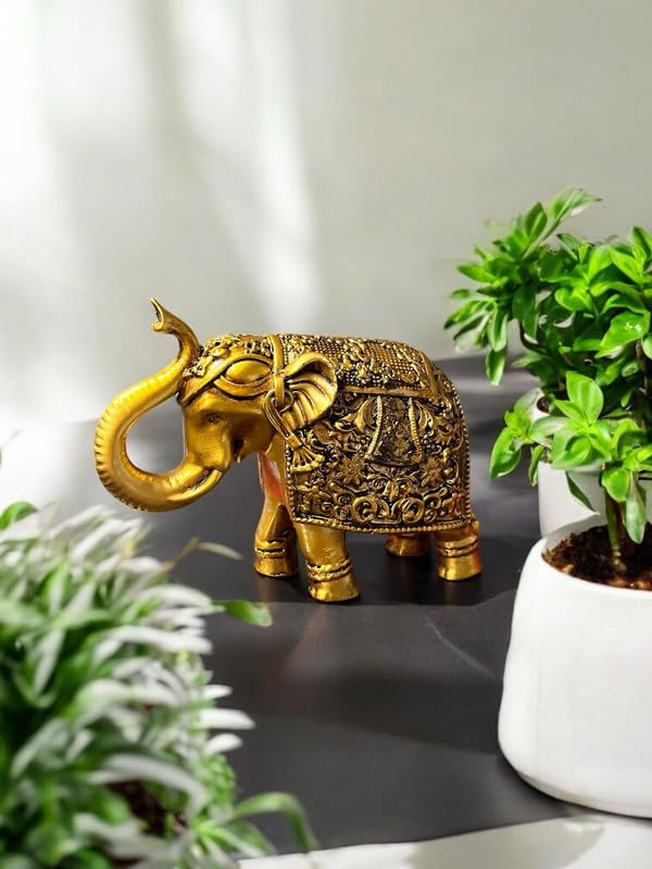 VIBHSA Resin Elephant Statue Showpiece 6 Inches