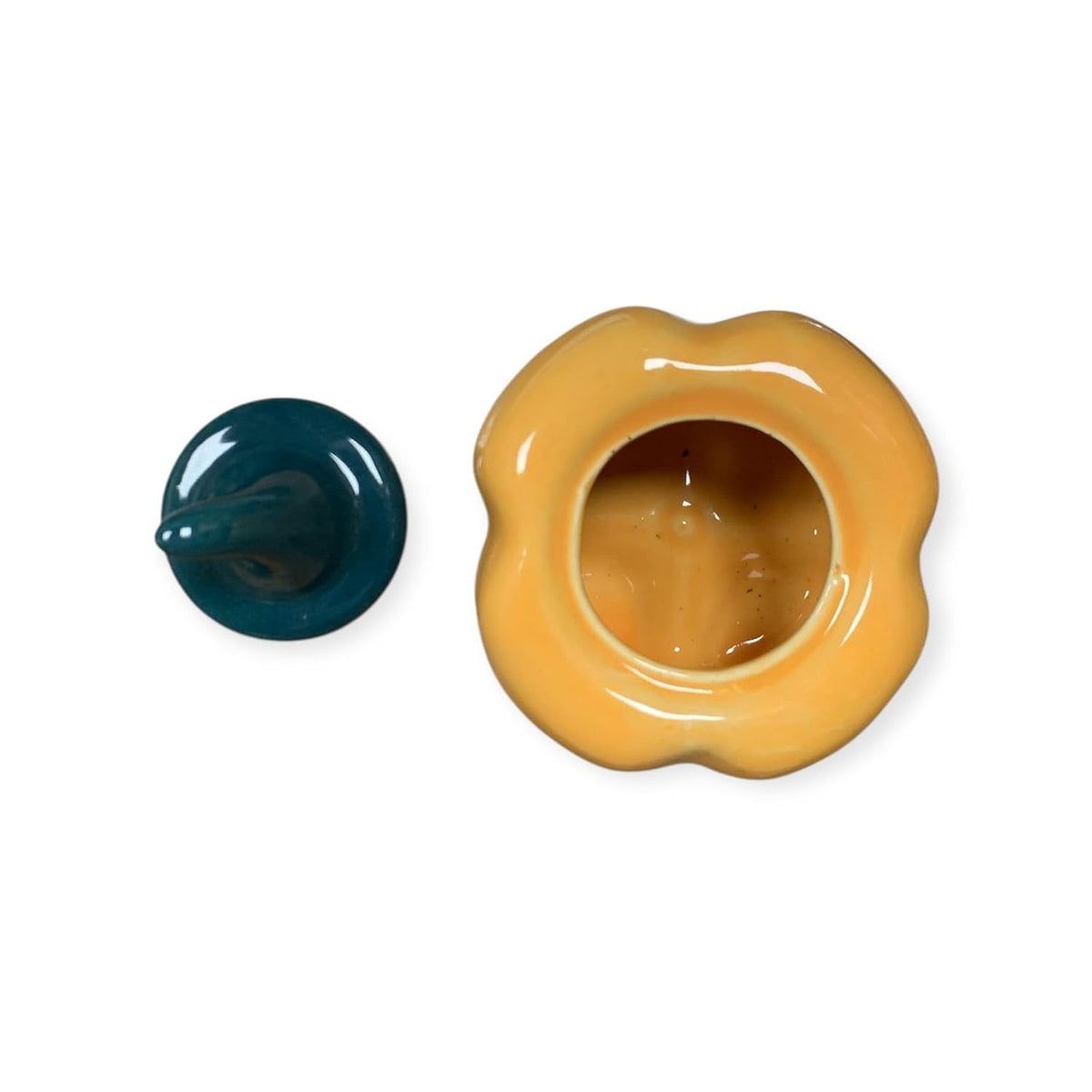 VIBHSA Ceramic Capsicum Decorative Pickle Jar Food Storage Jar Multipurpose aachar masala Jar For kitchen and Dining table (Yellow)