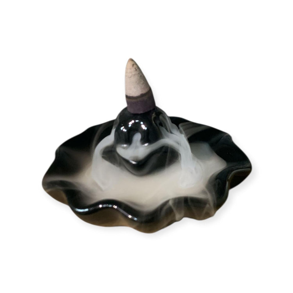 VIBHSA Ceramic Backflow Incense Burner with 4 Cones