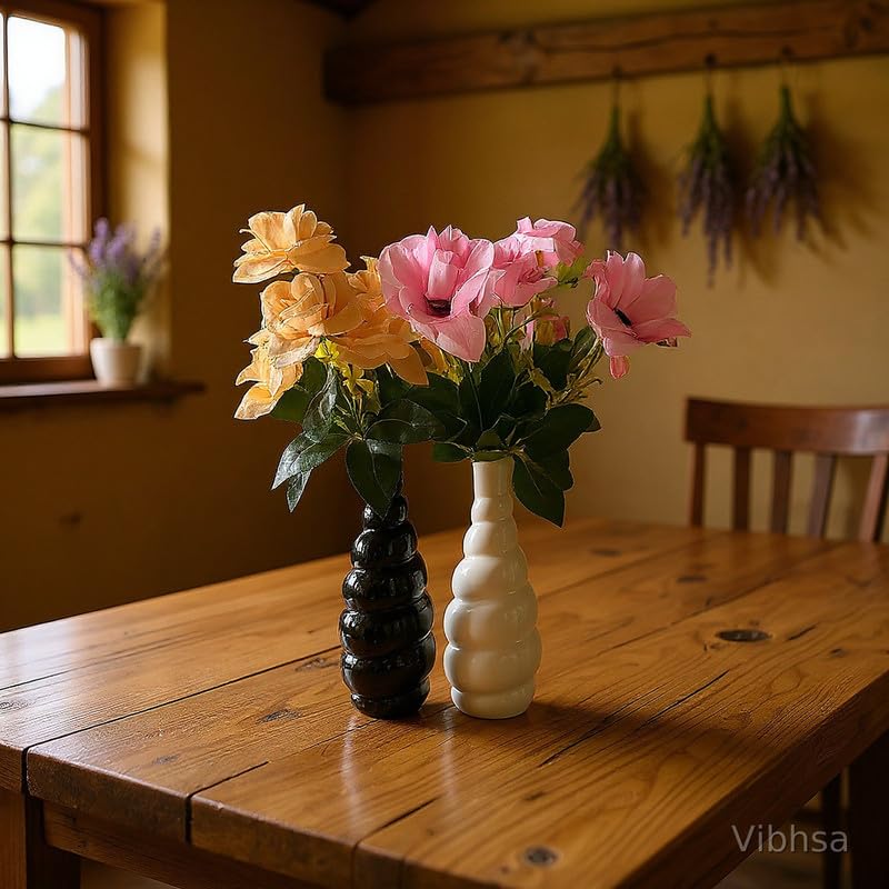 VIBHSA Modern Ceramic Stacked Bubble Vase Set of 2