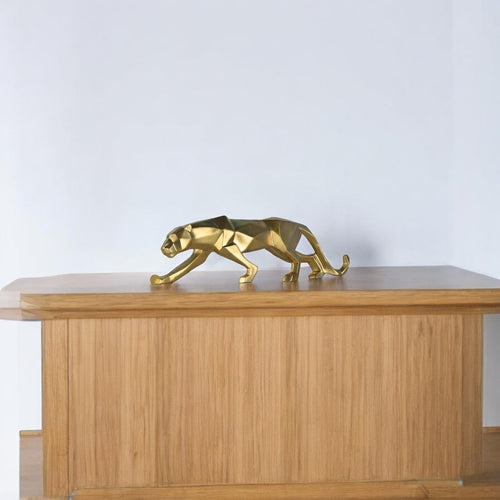 VIBHSA Artifacts Decorative Antique Elegant Panther Antique Statue for Home Decor Office Cafe - Vintage Wildlife-Inspired Figurine Retro Wildlife Art for Living Room Decoration