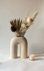 VIBHSA Inverted U Shape Ceramic Minimalist Aesthetic Flower Vase