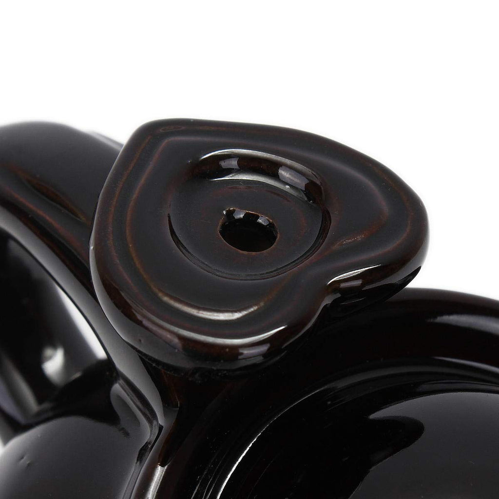 VIBHSA Ceramic Backflow Incense Burner, Black Decorative Holder with Cone Stand