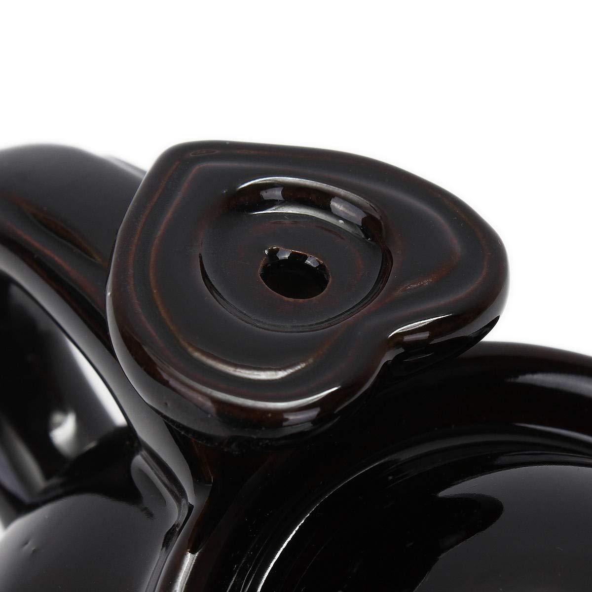VIBHSA Ceramic Backflow Incense Burner, Black Decorative Holder with Cone Stand