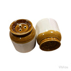 VIBHSA Ceramic Salt and Pepper Shaker Set, Brown and Beige Pack of 2