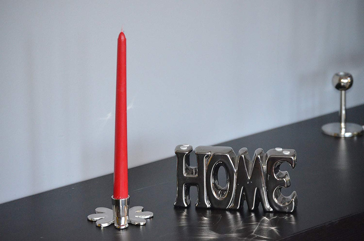 VIBHSA Handmade Flower Candle Holder Silver Finish. Ideal for Home & Table Decor, Religious Events