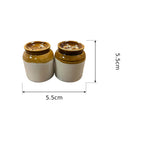 VIBHSA Ceramic Salt and Pepper Shaker Set, Brown and Beige Pack of 2