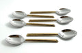 VIBHSA Stainless Steel Hammered Golden Cut Spoons Set of 6