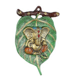 VIBHSA Ganesha On Green Patta Wall Hanging