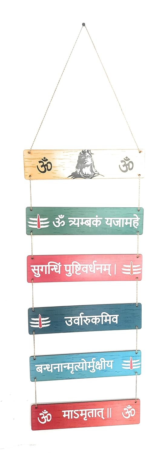 VIBHSA Shiv Mantra Spiritual Quote MDF Wooden Decorative Diwali Wall Hanging Decoration Best For Home Decor