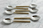 VIBHSA Stainless Steel Hammered Golden Cut Spoons Set of 6