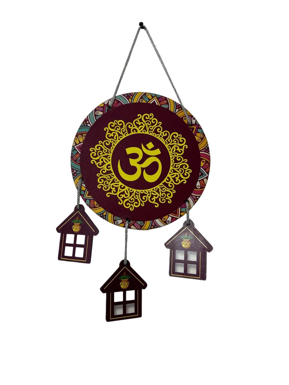 VIBHSA OM Mantra Wooden Wall Hanging Ornaments Decorative Items for Home Gifts Religious Wood Hanger Living Room Artworks Modern Decor