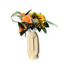 VIBHSA Modern Decorative Face Ceramic Vase for Home Décor, White Ceramic Flower Vase